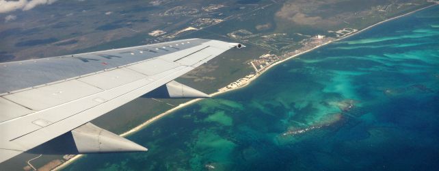 Flying over Cancun